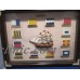 WOOD FRAMED NAUTICAL THEME SHADOW BOX MAYFLOWER FLAGS WORLD BAZAARS INC 12 X 16   372396599885